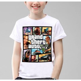 Resim TakeTshirt Gta5 Çocuk T-Shirt Beyaz Unisex 