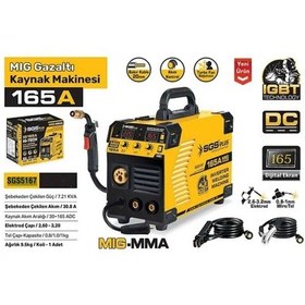 Resim Sgs5167 Mıg Gazaltı Kaynak Makinesi 165 Amper 