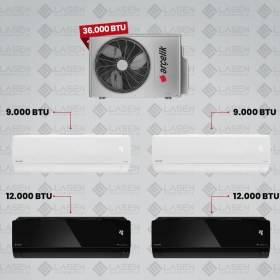 Resim Arçelik 1+4 Multi Sistem Klima / 36100 Md Pro Dış Ünite ( 2 Adet 9.000 Btu Beyaz + 2 Adet 12 Btu Siyah Iç Üniteler ) 