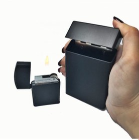 Resim Kişiye Özel METAL SLİM KISA SİGARA KUTUSU MODELİ ÇAKMAK SET 