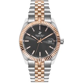 Resim Beverly Hills Polo Club BP3018X.560 Erkek Kol Saati | 41 mm Silver-Rose Gold Çelik, Siyah Kadran 