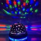 Resim 1 Adet Renk Değiştiren Yıldızlı Gökyüzü/Su Dalgası Projeksiyonlu LED Gece Lambası, Çevrelenebilir Sihirli Top, RGB Ay Galaksi Projektörlü Oda Aydınlatması - Halloween ve Noel Ev & Od 
