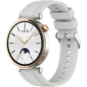 Resim Sones Huawei Watch Gt4 İçin 46mm Resmi Adımlar Stil Gümüş Toka Silikon Watch Band 