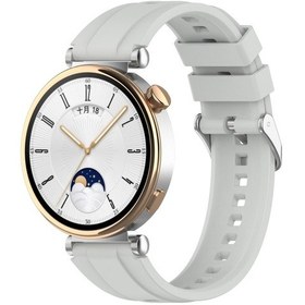 Resim Sones Huawei Watch Gt4 İçin 46mm Resmi Adımlar Stil Gümüş Toka Silikon Watch Band 