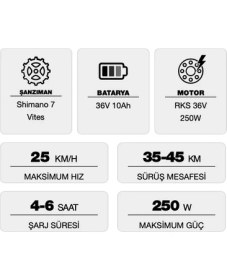 Resim Rks XS35 20 inç Jantlı Katlanabilir Elektrikli Bisiklet, 7 Vites ve Hafif Tasarımıyla Şehir İçin Uygun 