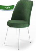 Resim Canisa Concept Dexa Serisi, Üst Kalite Yemek Odası Sandalyesi, Metal Beyaz Iskeletli , 1 Adet Yeşil 