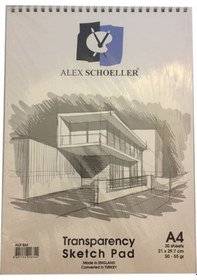 Resim Alex Schoeller Transparan Sketch Pad Eskiz Defteri 50/55 G A4 