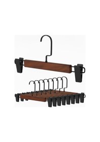 Resim Faravis Atelier Ceviz Renk Ahşap Pantolon Ve Etek Askısı Amerikan Kancalı 10 Adet Özel Seri 