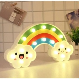 Resim Gülen Bulutlu Gökkuşağı Led Gece Lambası Karışık-çok Renkli 