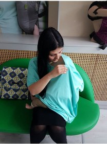 Resim Çok Amaçlı Emzirme Örtüsü-Mint Yeşili 