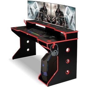 Resim Nesseshop Atlantix E-Spor Oyuncu Masası Dekoratif Ve Kullanışlı Siyah 