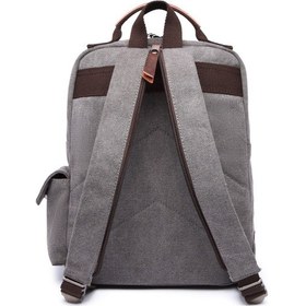 Resim C-active Erkek Kanvas Sırt Çantası Gri Camel 
