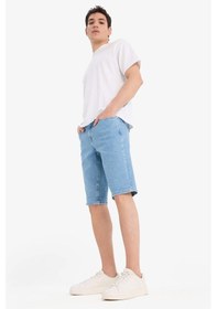 Resim DeFacto Regular Fit Jean Bermuda Şort A4805AX25SMNM39 