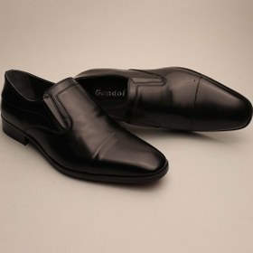 Resim Gondol Erkek Hakiki Deri Klasik Kösele Siyah 41 Ttx.134 