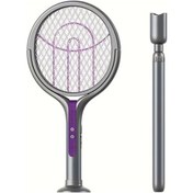 Resim Elmpaly Yeni Çok Fonksiyonlu Usb Döner Başlıklı Katlanabilir Elektrikli Sineklik Teleskopik Çubuklu Mor Işık İç Mekan Ofis Kamp İçin 