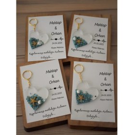 Resim 25 Adet Kartlı Epoksi Anahtarlık , Söz , Nişan, Nikah , Kına, Mevlüt Hediyeliği Hediyelik 