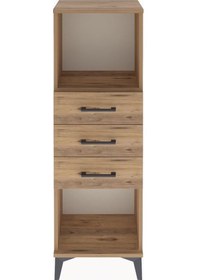 Resim Arges Dolap Tek Raflı 3 Çekmeceli 44x30x134 Çam-çam Çam 