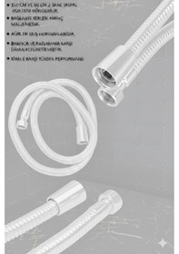 Resim 0590-12 Robot Duş Takımı El Ve Tepe Başlıklı Duş Seti Siyah Beyaz Krom Gold Renkler Beyaz 