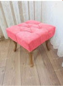 Resim Kapitoneli Makyaj Pufu Ayak Ucu Puf Gold Ayak 45 45 Pembe 