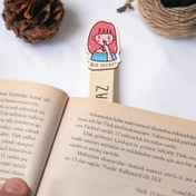 Resim Kırmızı Saçlı Kız İsimli Ahşap Kitap Okuma Ayracı 
