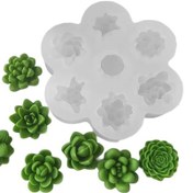 Resim Padalink 3d Kaktüs Silikon Kalıp, Çiçek Bitki Şekilli, Gıpta-pasta-sabun-çamaşır Dekorasyonu İçin Esnek Yeniden Kullanılabilir Mol 