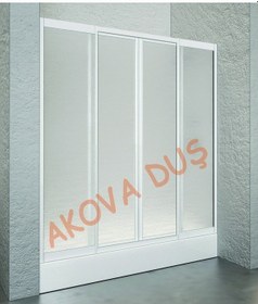 Resim İki Duvar Arası İki Sabit İki Kayar Kapili Duşakabin Beyaz 