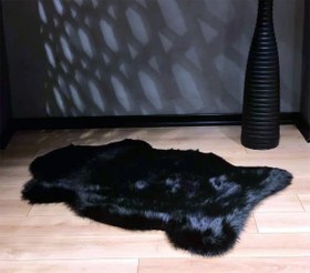 Resim Halı Vagonu Siyah Renkli Uzun Tüylü Exclusive Post - Tekli (Tek Uçlu) / 150x200 