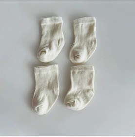 Resim Kukita Ekru Yenidoğan 4 Lü Çorap Çok Renkli 