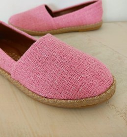 Resim Keten Pembe Hasır Detaylı Kadın Espadril Pembe 