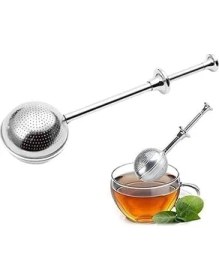 Resim Esmo Home Orret Home Paslanmaz Çelik Elek ve Çay Süzgeci - Basmalı Mandallı 304 Çelik Un, Kakao, Pudra Şekeri Eleği ve Bitki Çayı Demleme Maşası, Çok Amaçlı Mutfak Süzgeci 