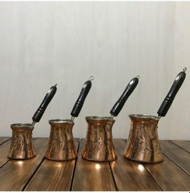 Resim Paşa İşlemeli Bakır Cezve Takımı 