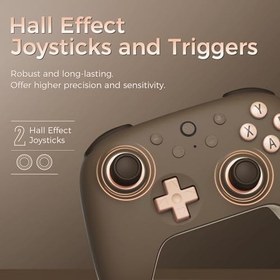 Resim AKNES 8Bitdo Ultimate 2C 2.4G Kablosuz Kumanda, Windows PC ve Android için, Hall Efektli Joystickler ve Hall Trigger, 1000Hz Yoklama Hızı ve Eşlenebilir L4/R4 Düğmeleri ile (Brownie) 