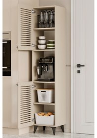 Resim Sümer Çok Amaçlı Dolap - Kahve Köşesi - Kiler Dolabı - Banyo Dolabı - Ayakkabılık - Mutfak Dolabı Kumtaşı 