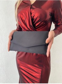 Resim she poly Saten Siyah Abiye Çanta Clutch Portföy Askılı Omuz ve El çantası 2023 