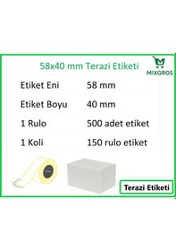 Resim 40x58 Mm Termal Terazi Etiketi 1 Rulo: 500 Adet Etiket 1 Koli:150 Rulo Etiket 