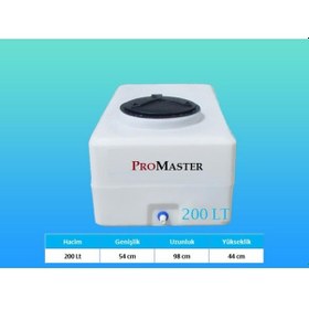 Resim 200 Lt Kare Su Deposu Tankı Bidonu Karavan Temizsu Kirlisu 