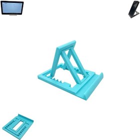 Resim Özel 3D Üretim Katlanabilir & Ayarlanabilir 7 Kademeli Telefon Tablet Standı Tablet Telefon Tutucu (Ebat: 10,7 cm x 7,4 cm) (Turkuaz) 