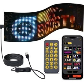 Resim LED Panel Cama Yapışan Telefon Kontrollü LED Ekran Panel 16*64 LED Sayısı 