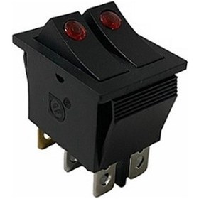 Resim Tuşlu Anahtar Çiftli Nokta Işıklı Kare Tip on-off 6 Fiş N11.17553 