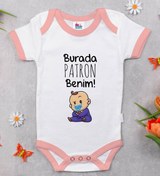 Resim Bitmeyen Kartuş Bk Kids Burada Patron Benim Tasarımlı Pembe Bebek Body Zıbın-1 