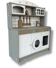 Resim Buradadavar Hobi Ahşap Çocuklar İçin Eğlenceli Oyuncak Mutfak Şef Seti 