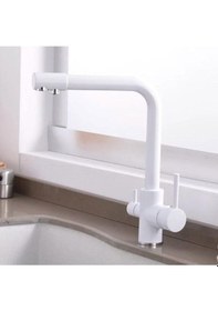 Resim Entrend Arıtmalı Musluk - Beyaz Arıtmalı Evye Bataryası Diğer 