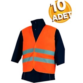 Resim KKDSTOCK Fosforlu Reflektörlü Ikaz Yeleği 5 cm Reflektörlü Motosiklet Scooter 