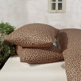 Resim Leopar %100 Pamuk Ranforce Battal Boy Nevresim Takımı 