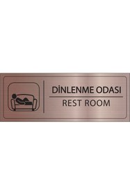 Resim Mayeka Dinlenme Odası İsimlik Bronz Metal Kapı İsimliği Levhası Yönlendirme Tabelası 