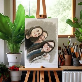 Resim Kişiye Özel Üç Kişi Yağlı Boya Resim 