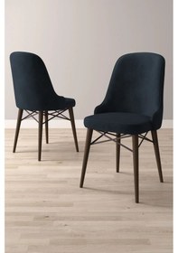 Resim Nova Serisi, 6 Adet Antrasit Mutfak Sandalyesi, Ceviz Gürgen Ayak, 1. Sınıf Babyface Kumaş 