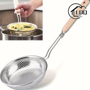Resim LDQ Premium Paslanmaz Çelik Süzgeç Ahşap Saplı - Pişirme, Yiyecek Hazırlama & Yağ Filtreleme için İnce Gözenekli Süzgeç Kaşığı - Makarna & Noodle için İdeal, Restoranlar için Mükemmel 