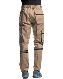 Resim Şensel, Reflektörlü İş Pantolonu, Bej-Siyah, Komando Cepli -54E33 