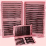 Resim Bir DIY Küme Sahte Kirpik Seti Satın Alın, 640 Çift 0.05Mm Rus DD Curl Kalın ve Hacimli Kirpiklerle, C ve D Kıvrımların Karışımı, Uzunluklar 10-18Mm Arasında, Yeniden Kullanılabilir ve Kolay Uygulanabilir, Başlangıçlar, Cosplay ve Günlük Giyim İçin Uygun. 